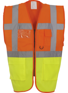 Gilet de travail RETRO multipoches jaune orange