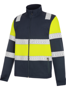 Sweat zippé haute visibilité FLUO ONE jaune/marine