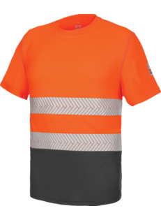 Camiseta Manga Corta Lumen Pro Naranja/Gris