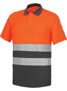 Polo Manga Corta Lumen Pro Naranja/Gris
