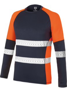 Camiseta Manga Larga Dry Tech Fluor Reflex Naranja/Marino