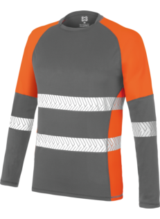 Camiseta Manga Larga Dry Tech Fluor Reflex Naranja/Gris