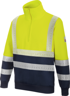 Sudadera Cremallera Lumen Pro Amarillo/Marino