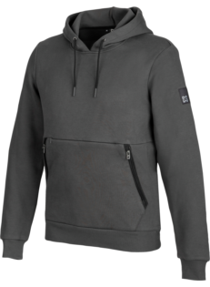 Oversized Hoody in Grau mit praktischem 3-Taschen Design Kapuzenpulli mit Kängurutasche, Reißverschlusstaschen & elastischen Bündchen im Oversized Schnitt - Vorderansicht