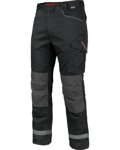 Vue de face d'un pantalon de travail Thermic Stretch X Würth MODYF de couleur anthracite de la marque de vêtements de travail et chaussures de sécurité Würth MODYF. Le pantalon est bien visible ainsi que ses poches.
