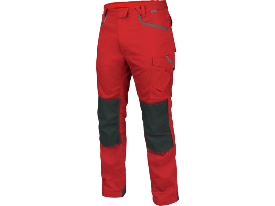 Pantalon de travail industrie BTP Couleur polycoton rouge noir