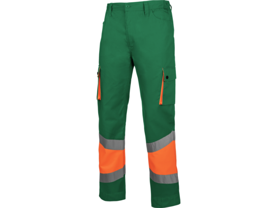 Pantalón de Trabajo Alta Visibilidad 1/2 Naranja/Verde