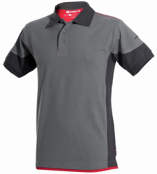 Polo gris pour les artisans, tissu élastique extensible, liberté de mouvement, poignets côtelés.
