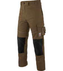 Pantalon de travail olive pour les artisans, couleur olive, confort et flexibilité, disponible en 6 autres couleurs, avec poches pratiques.