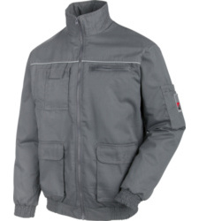 Blouson à ceinture de couleur grise pour les artisans, sportif et confortable, rembourré et chaud.