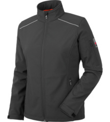 Veste Softshell noire pour femme, avec doublure polaire, matière respirante et déperlante, confortable et moderne.