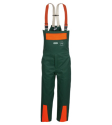 Komfortable Arbeitslatzhose für Wald- und Forstarbeiten, Schnittzschutzlatzhose mit mehreren Taschen, Schnittscutzhose mit Hosenträgern