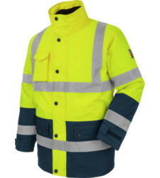Photo de Parka de travail Würth MODYF haute-visibilité 4 en 1 jaune/marine
