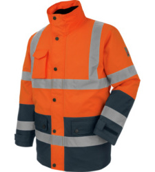 Photo de Parka de travail Würth MODYF haute-visibilité 4 en 1 orange/marine