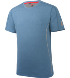 T-shirt de travail, de couleur bleue, sportif et à séchage rapide, avec manche raglan et protection UV 50.