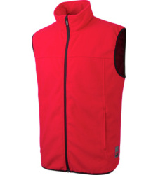 Gilet respirant et pratique pour le travail et les loisirs en rouge, respirant avec des inserts réfléchissants.
