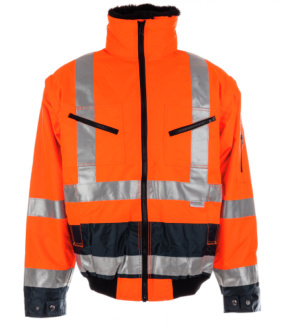 orange Wasserdichte Warnschutzjacke in Herrenübergrößen hergestellt nach EN-471