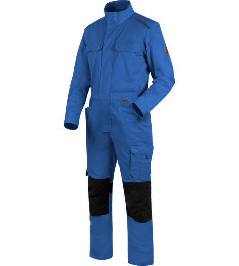 Industriewäschetauglicher Blaumann, praktischer Blaumann, Arbeitsoverall ISO 15797 zertifiziert, Arbeitsoverall blau, Arbeitsoverall mit Knietaschen