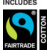 Fairtrade Logo für Workwear, zertifiziert nachhaltige Baumwolle, 100% fairtrade Baumwolle, schwarzes Fraitrade Logo