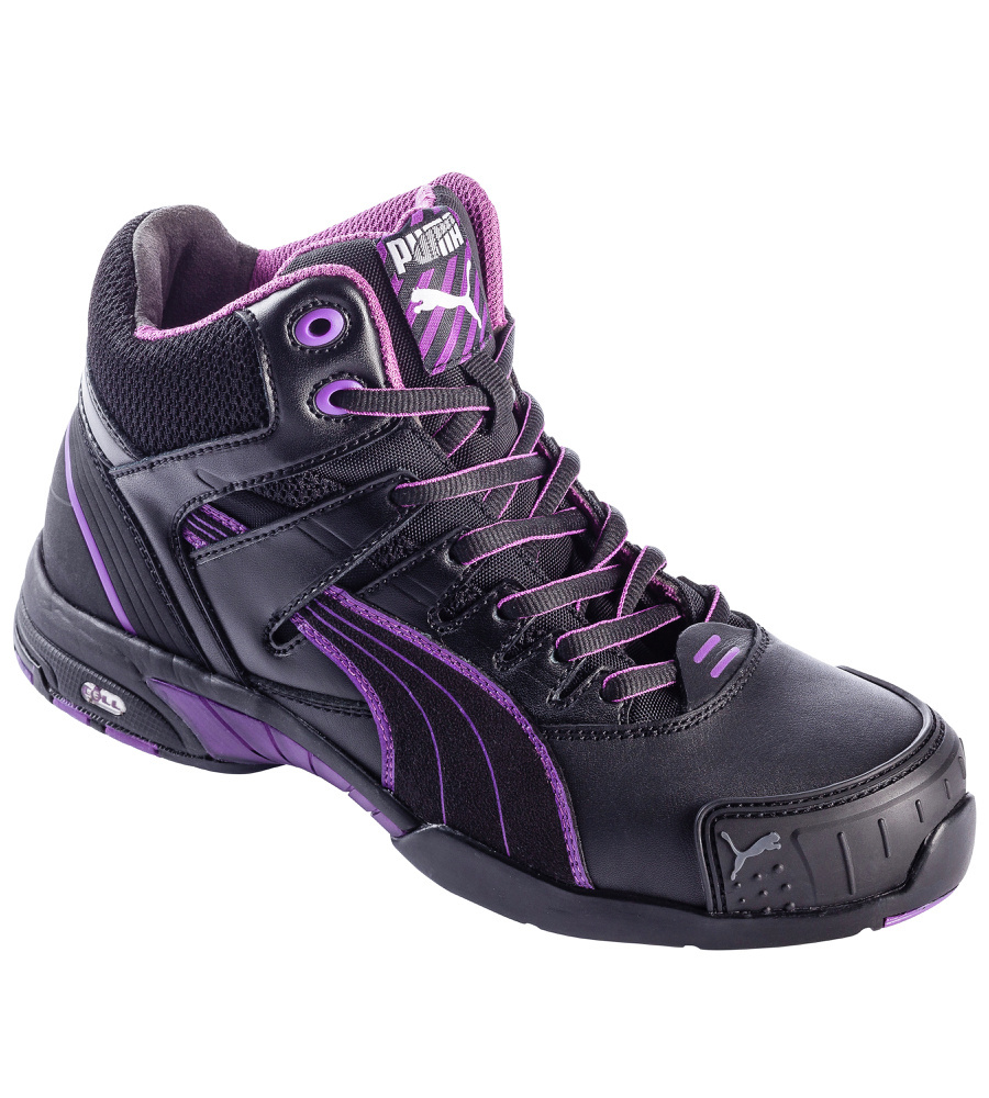 Chaussures de sécurité femme S3 SRC Stepper montantes Puma noires/violettes