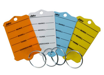 key fob made of rigid plastic