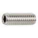 Hexagon socket set screw with truncated cone