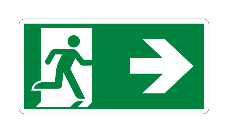 E001 – Cartello In Plexiglass: "Uscita Di Emergenza A Sinistra - Foto 8