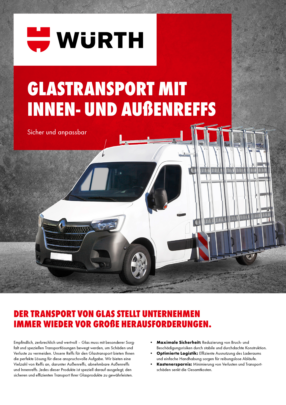 Glastransport mit Innen- und Außenreffs Glastransport mit Innen- und Außenreffs