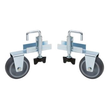 Transportrollen Stufenstehleiter mit Plattform Transportrollen Stufenstehleiter mit Plattform