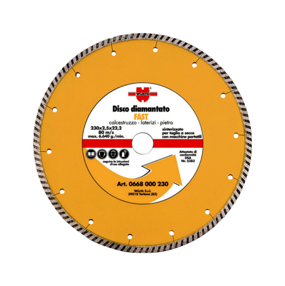 Disco de corte diamantado R&Aacute;PIDO - 1