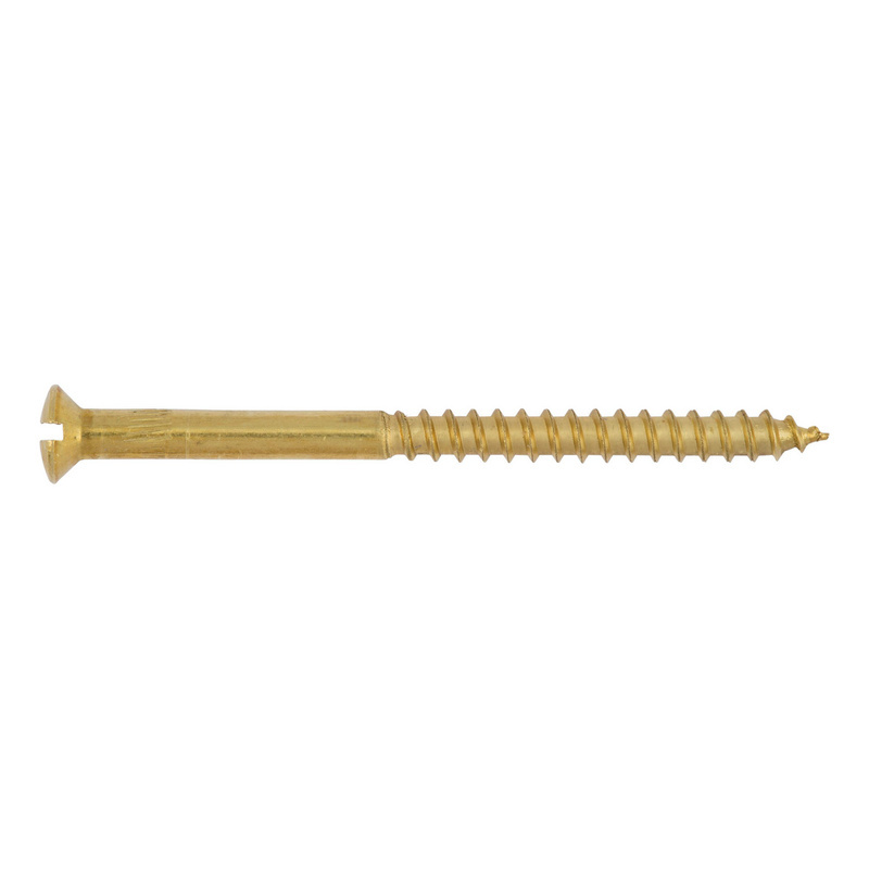Buy Wood screw, DIN 95 brass Raised countersunk head, slotted (01404 25