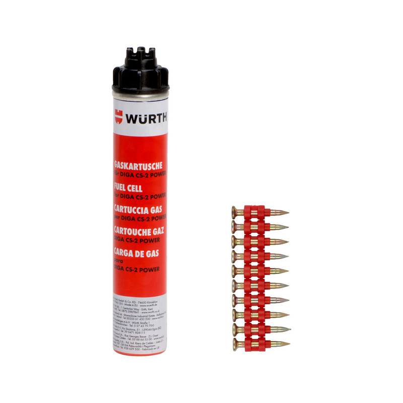 Magazinierte Nägel und Gaskartusche NG CS-2 HFB