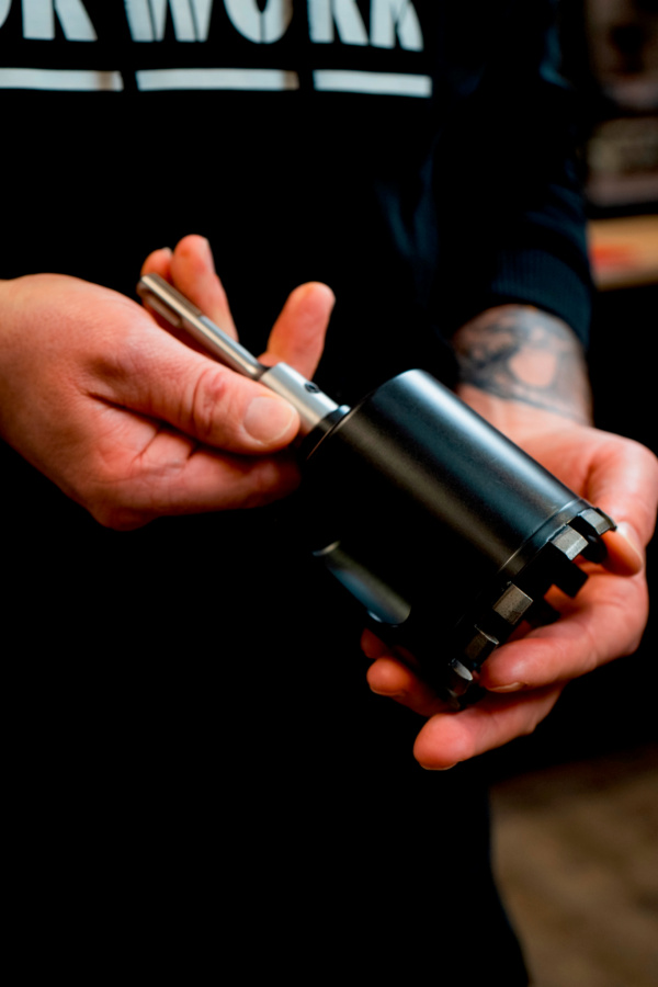 Diamantbohrkrone schärfen Diamantbohrkrone schärfen