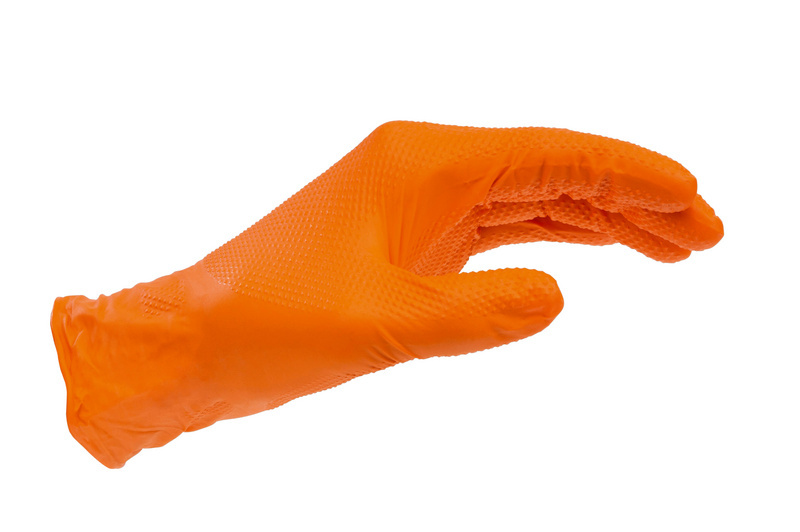 Einweghandschuh Grip Nitril orange